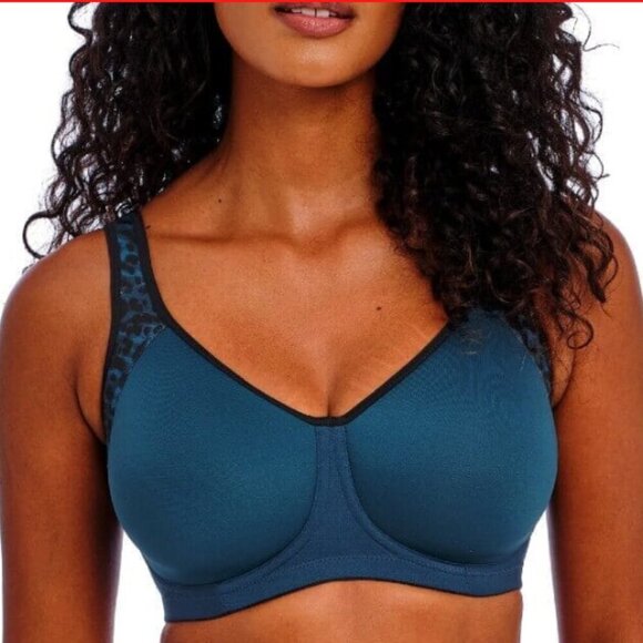 Freya Active Sonic Underwire Molded Sports Bra Midnight Leopard US 28I, NWT - Picture 1 of 7